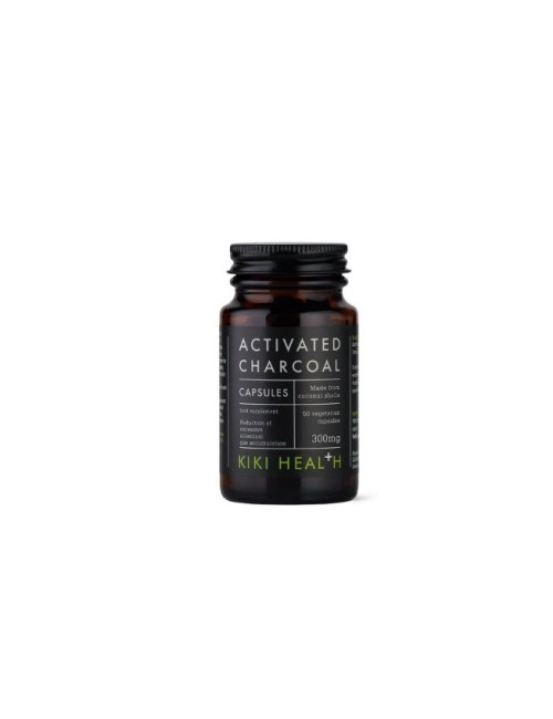 KIKI Health Activated Charcoal Capsules 50 Vegicaps | Natural Digestive Support